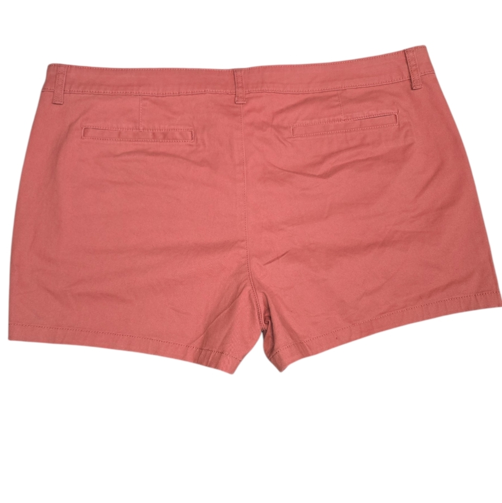 A.N.A‎ Mid Rise Shortie Short Size 18 Redwood Salmon 3.5 Inseam Cotton - Picture 5 of 6